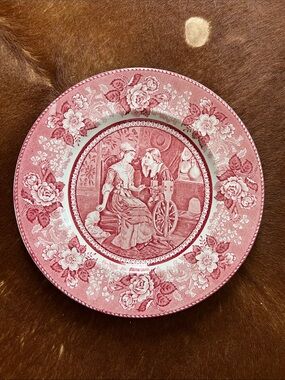 ROWLAND & MARCELLUS WHY DON'T YOU SPEAK FOR YOURSELF,JOHN?PLATE 10" RED ANTIQUE